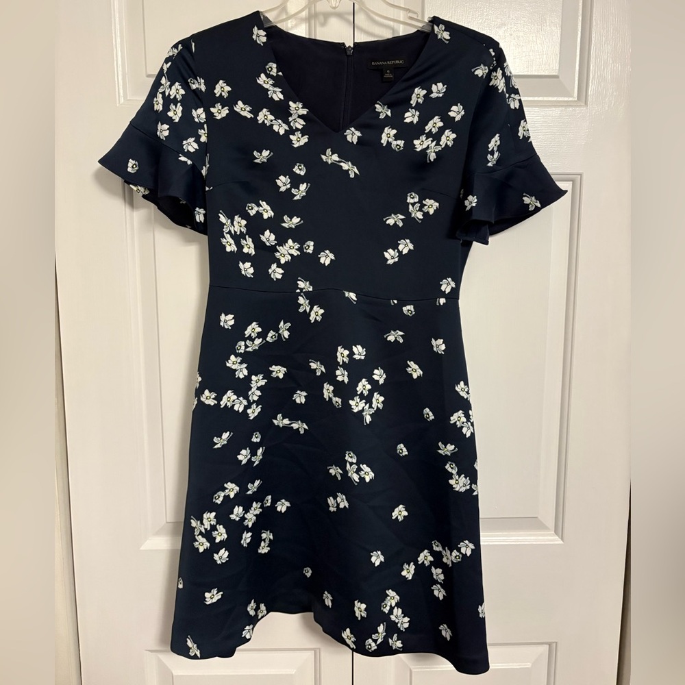 Banana Republic Navy Floral Mini Dress